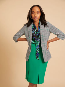 Dakota Jacket, Plaid, Lily White Multi | Kasper