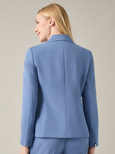 Ava Jacket, Iconic Stretch Crepe, Blue Heron | Kasper