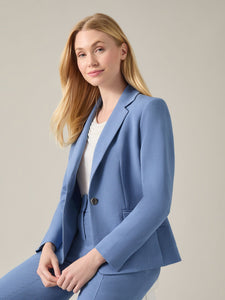 Ava Jacket, Iconic Stretch Crepe, Blue Heron | Kasper