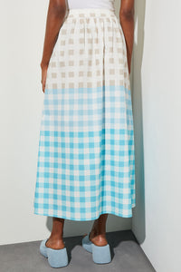 Maxi A-Line Skirt - Gingham Cotton Poplin | Ming Wang